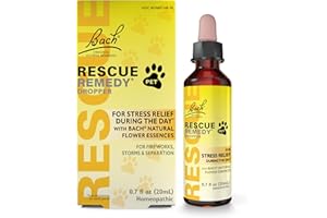 Bach RESCUE Remedy PET Dropper 20mL, Natural Stress Relief, Calming for Dogs, Cats, & Other Pets, Homeopathic Flower Essence, Thunder, Fireworks & Travel, Separation, Sedative-Free