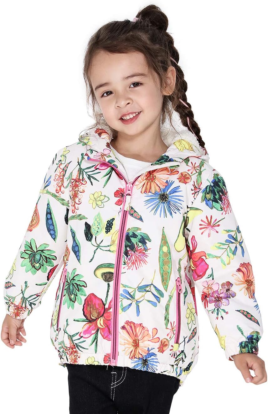 SOLOCOTE Girls Winter Coats Hooded Sherpa Lined Lightweight Jacket Thick Warm Puffy Waterproof Windproof Cotton Shiny Jackets