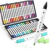 SAVZJSD Alcohol Markers, 40 Colors Alcohol Markers Set with Metal Box for Artists, Adults in Coloring & Painting (Brush & Fine)