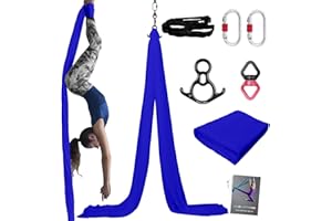 PRIOR FITNESS Aerial Silks Kit Colorful 9/15/20 Yards 40D Nylon Fabric Hammock Set With Hardware & Guide for All Levels Of Aerial Yoga Practice and Acrobatic Flying For Adults Aerial silk