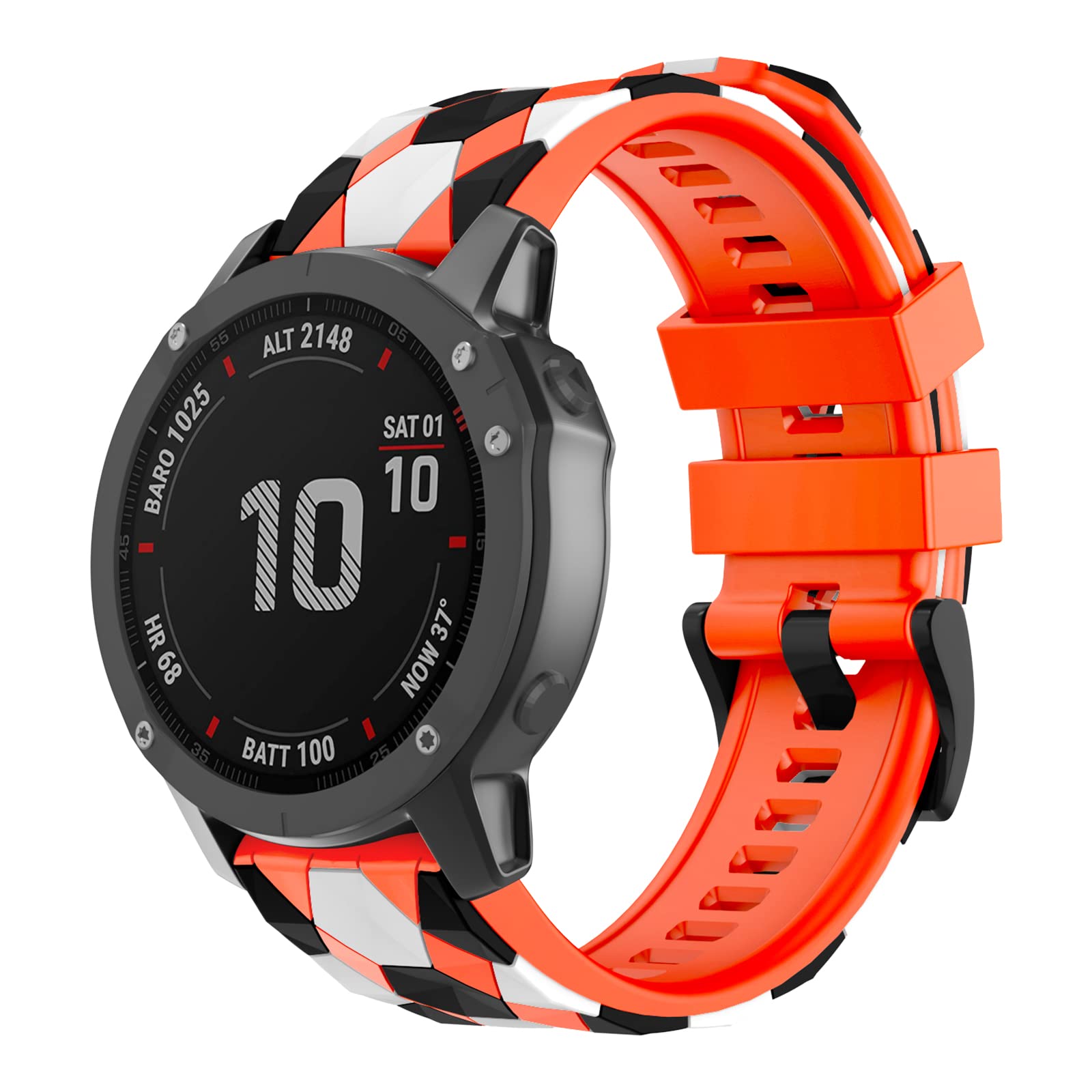 OVERSTEP Compatible for Garmin Fenix 7，22mm Width Soft Silicone Replacement Band Watch Strap for Fenix 7/Fenix 6/Fenix 6 Pro/Fenix 5/Fenix 5 Plus/Forerunner 935/Forerunner945