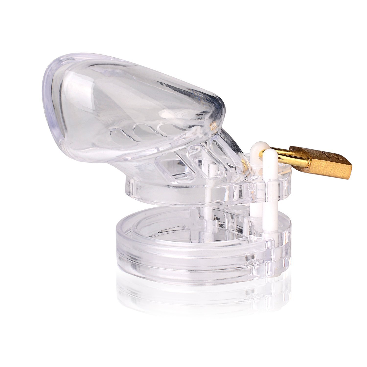 Chastity Device, Premium Quality Lightweight Clear Resin with Lock 5 Different Sizes Male Briefs