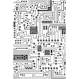 Sizzix Multi-Level Textured Impressions Embossing Folder Circuit by Tim Holtz, 665372, Multicolor