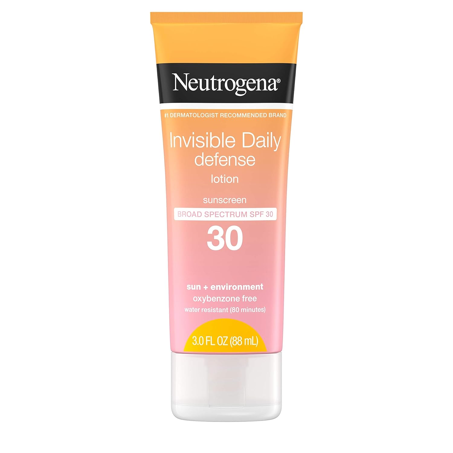 Neutrogena Invisible Daily Defense Sunscreen Lotion, Broad Spectrum SPF 30, Oxybenzone-Free & Water-Resistant, Sun & Environmental Aggressor Protection, Antioxidant Complex, 3.0 fl. oz
