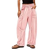 Wyeysyt Womens Barrel Baggy Sweatpants High Waisted Wide Leg Pants Drawstring Athletic Casual Lounge Pants with Pockets