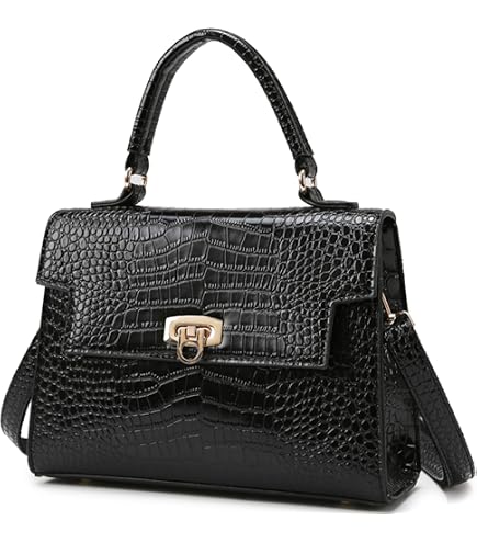 Amazon.com: WOLFDIARY Women's Crocodile Embossed Satchel Handbag