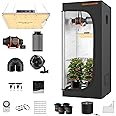 Spider Farmer EVO Grow Tent Kit Complete 28"x28"x63" SF-1000 Samsung LM301H EVO & Dimmable, Grow Tent Complete System 2.3x2.3ft Growing Tent Kit Set with 4" Ventilation System &6'' Clip Fan