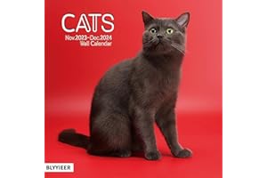 BLYYIEER 2024 Wall Calendar,Calendar 2024,Cats Monthly Wall Calendar, 12" x 24" Open,Family Planner Calendar Nov.2023 - Dec.2024,Home & Office Organizer,Hangable,Giftable