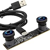 ELP 1200P 60fps Binocular Global Shutter USB Camera Module for Computer - Wide Angle 120 4MP Dual Lens Synchronization PC Camera