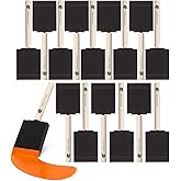 Bates- Foam Paint Brushes, 2 Inch, 16 Pack, Wooden Handle | for Painting, Staining, Varnish, Glue Application and DIY Crafts 
