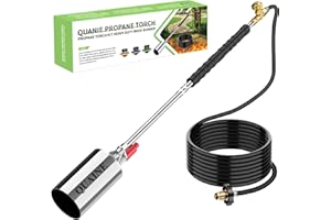 QUANIE Propane Torch Weed Burner Kit,High Output 1,800,000 BTU with Self Igniter and Flame Control,Heavy Duty Blow Torch with 10FT Hose,Flamethrower for Weeding,Roofing,Melting Ice Snow,Road Paint Removing