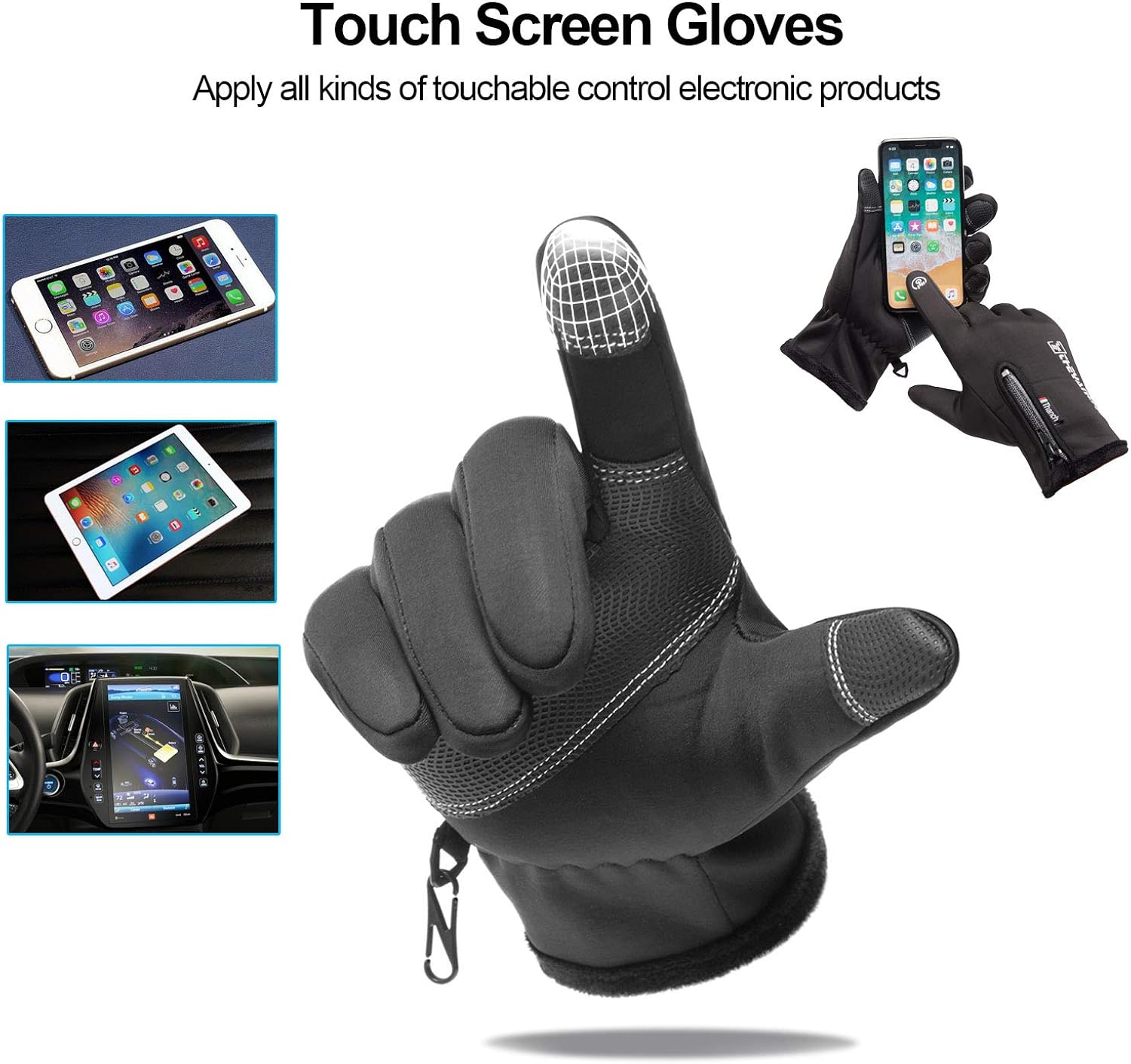 GORELOX Winter Warm Gloves, Touchscreen Cold Weather Driving Gloves Windproof Anti-Slip Sports Gloves for Cycling Running Skiing Hiking Climbing, Men ＆ Women : Clothing