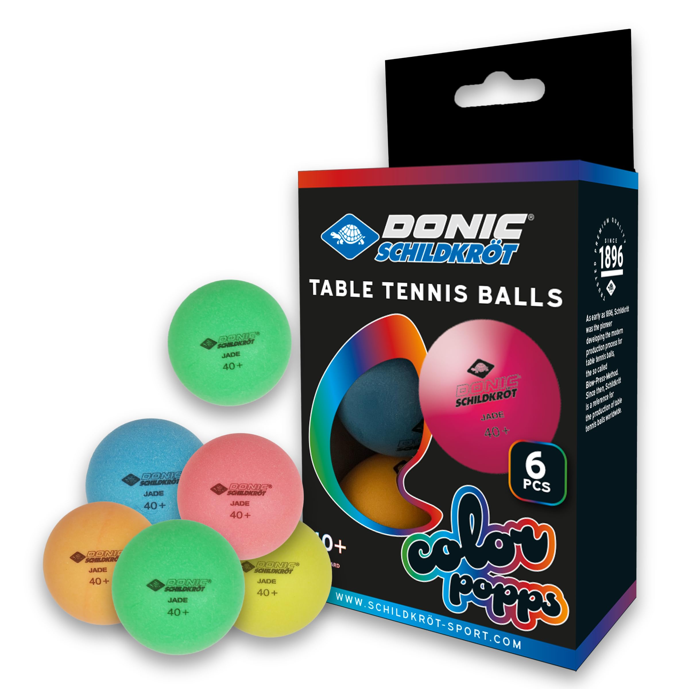 Donic Colour pops Table Tennis balls pack of 6 - Colours may vary