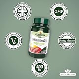 Natures Aid Vitamin D3 10µg 400IU High Strength 90 Tablets Vegan view 4