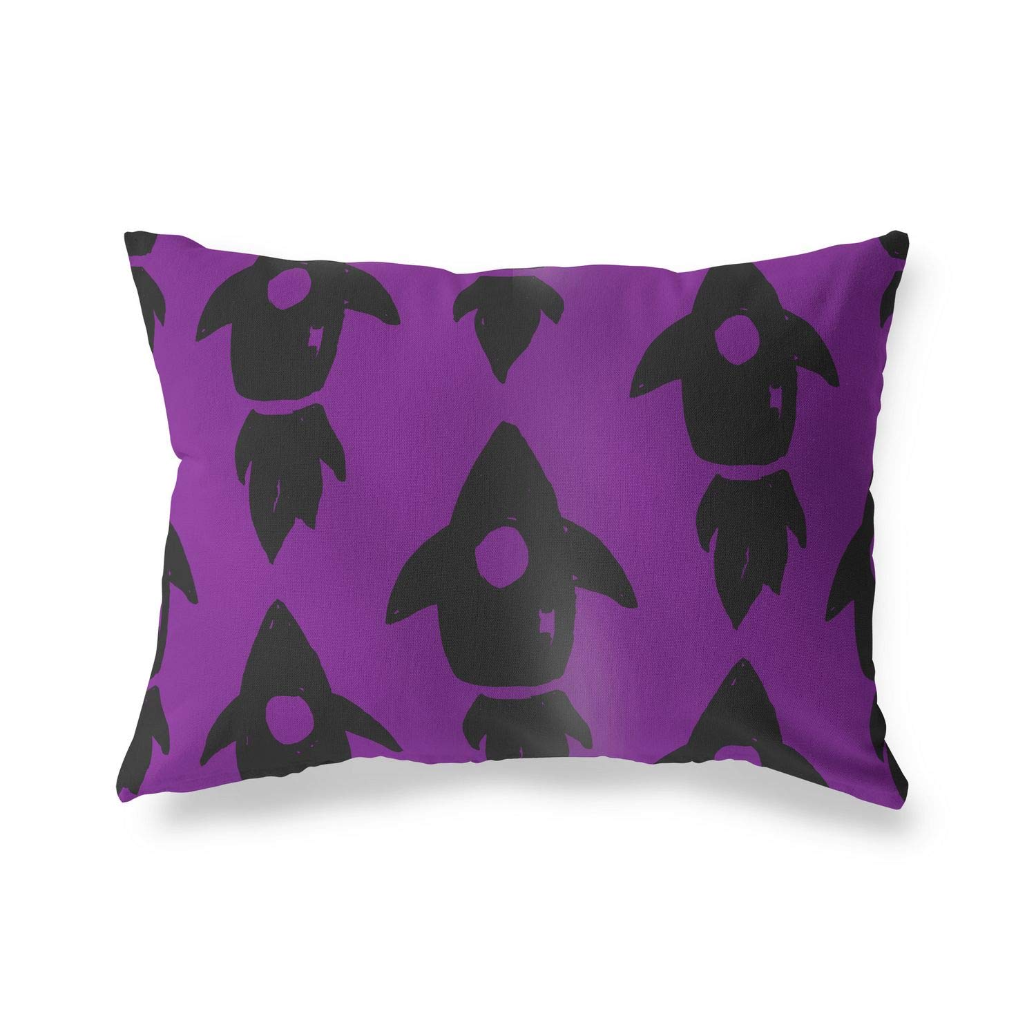 BonaMaison Decorative Cushion Cover, Purple-Black Throw Pillow Covers, Home Decorative Pillowcases for Livingroom, Sofa, Bedroom, Size: 45X60 Cm - Designed and Manufactured in Turkey