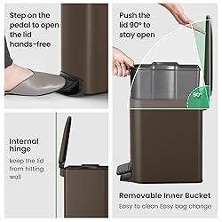 Cesun Small Bathroom Trash Can with Lid Soft