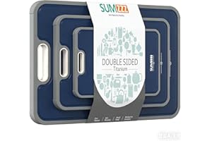 Titanium Cutting Board Food Grade, Pure Titanium/PP, Easy to Clean for Kitchen, Cutting Board Double Sided