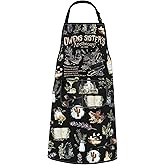 POFULL Midnight Margaritas Gift Magic Witches Gift Sisters Apothecary Apron With Pockets