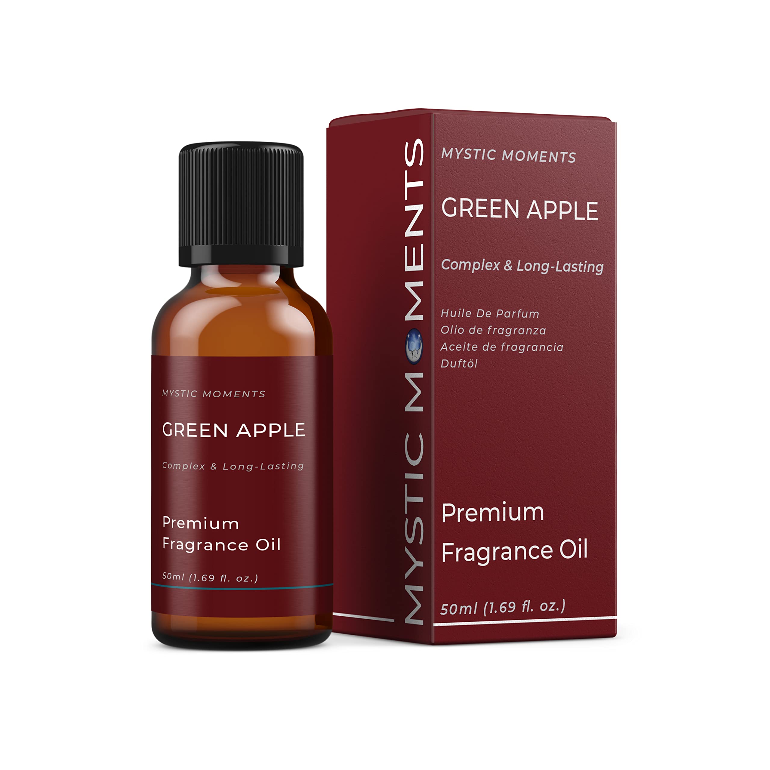 Mystic Moments | Green Apple Fragrance Oil 50ml | Crisp Fruity Aroma | Fresh, Juicy Scent for Candles, Soap & Home Fragrance