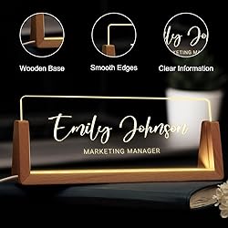 Custom Name Plate for Desk, Personalized Light Up