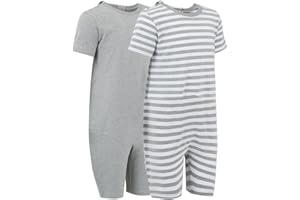 SPECIALKIDS.COMPANY Kaycey Special Needs Adaptive Clothing For Children, Short Sleeve Short Leg Zip Back Jumpsuit