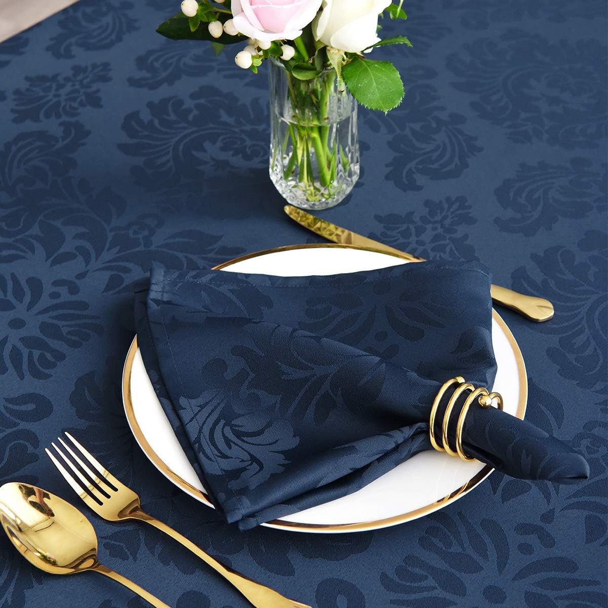 maxmill Jacquard Cloth Napkin 20 x 20 Inch Damask Pattern