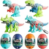 BEIGUO 4 Pack Jumbo Dinosaur Eggs with Take Apart Dinosaur Toys Building Toys for Kids Boys Girls Easter Basket Stuffers Gifts