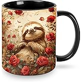 wiuurs Sloth Coffee Mug 11 Oz Funny Ceramic Tea Cup for Women Novelty Mugs with Handle for Office Home