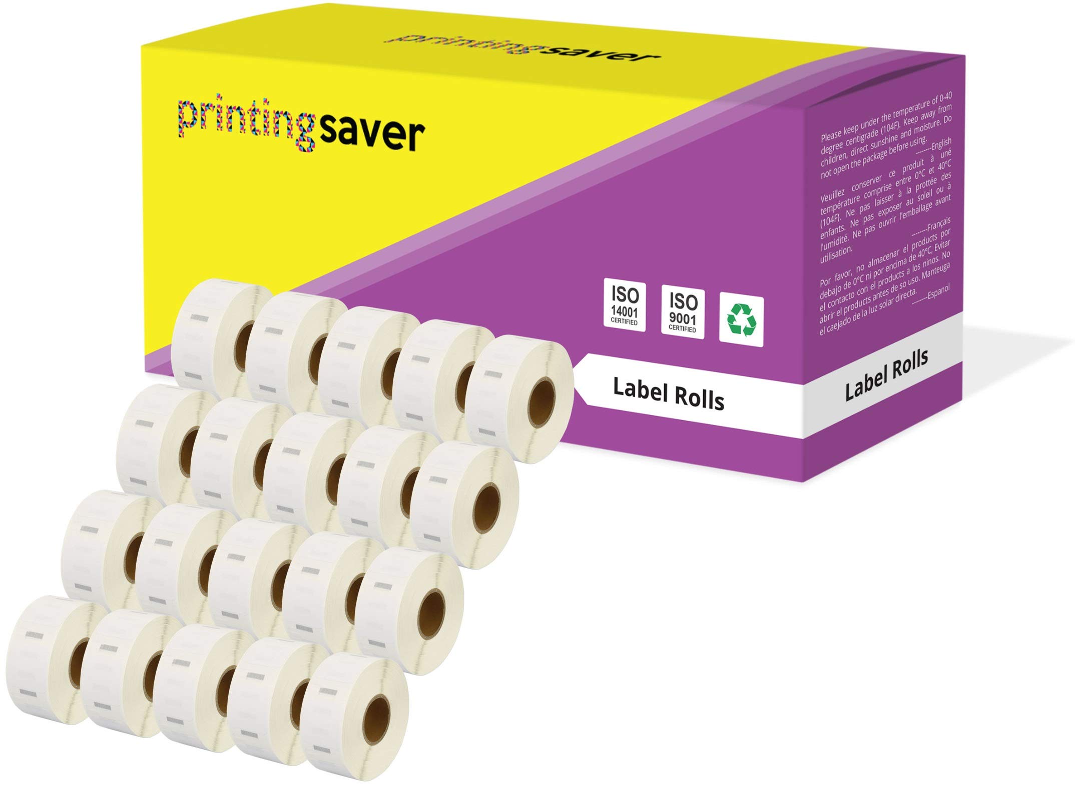 Printing Saver 20x S0929120 25 x 25 mm Compatible Multi-Purpose Labels Rolls (750 Labels per Roll) for LabelWriter 320 330 4XL 400 450 Turbo/Twin Turbo/Duo & Seiko SLP Label Printers