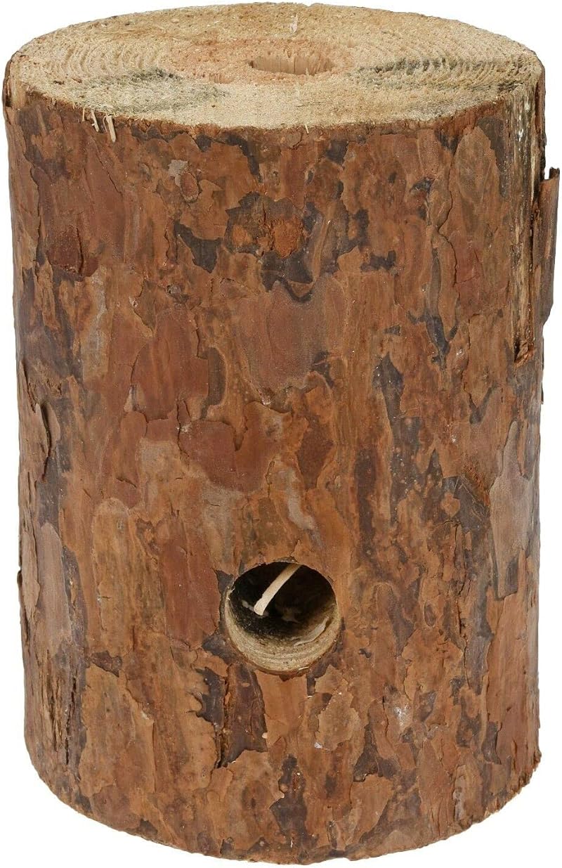 Carousel Home Swedish Torch Citronella Fire Log Natural Wood Lantern