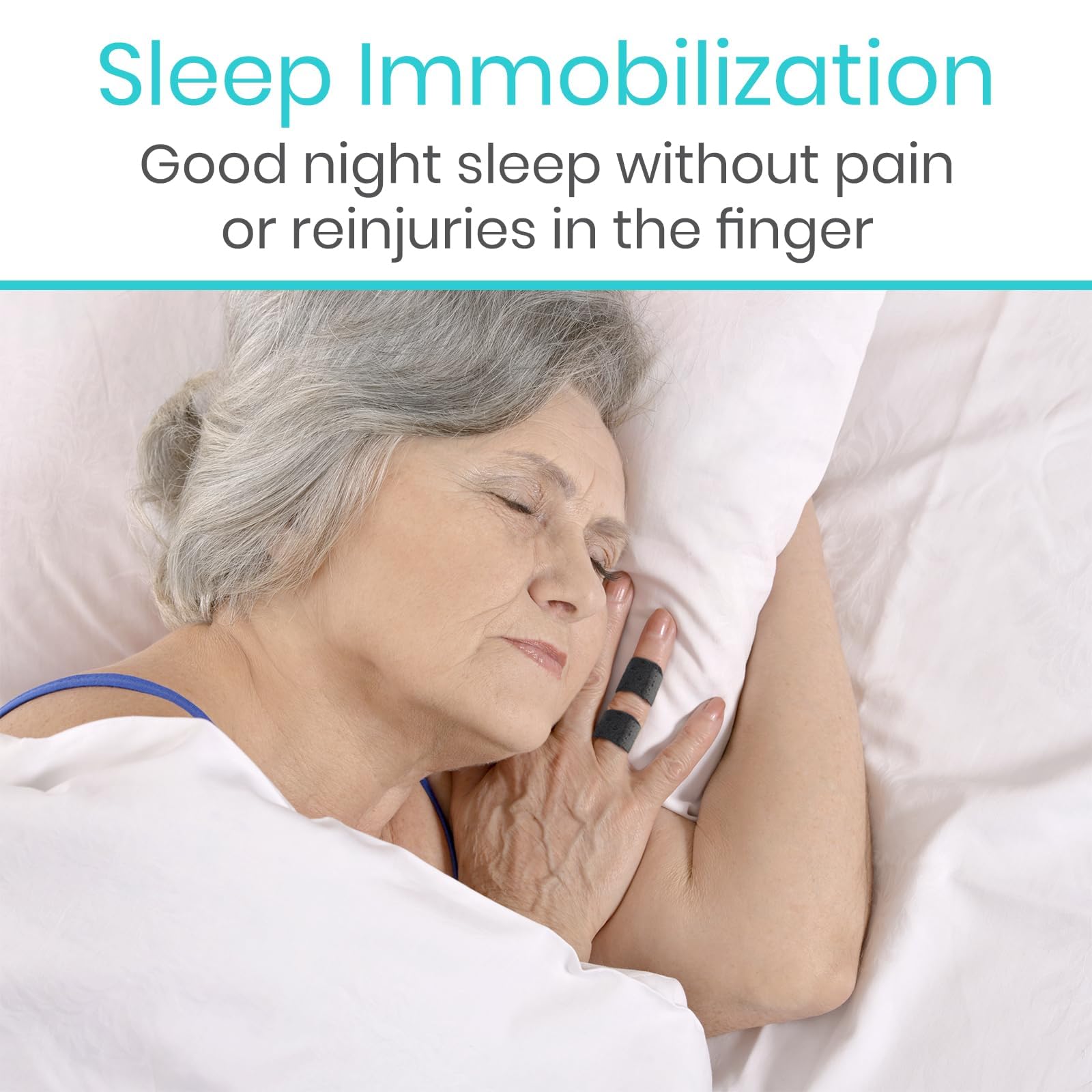 Vive Finger Splint (2 Pack) - Universal Finger Straightener - Broken and Trigger Finger Splints - Finger Brace for Arthritis pain and Support - Sprain Relief for Middle, Index, Ring, Pinky Fingers (Black)