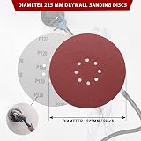 STEBRUAM 225mm Sanding Discs 50 Pack 8 Hole Mixed Grit 40-240 Hook & Loop view 2