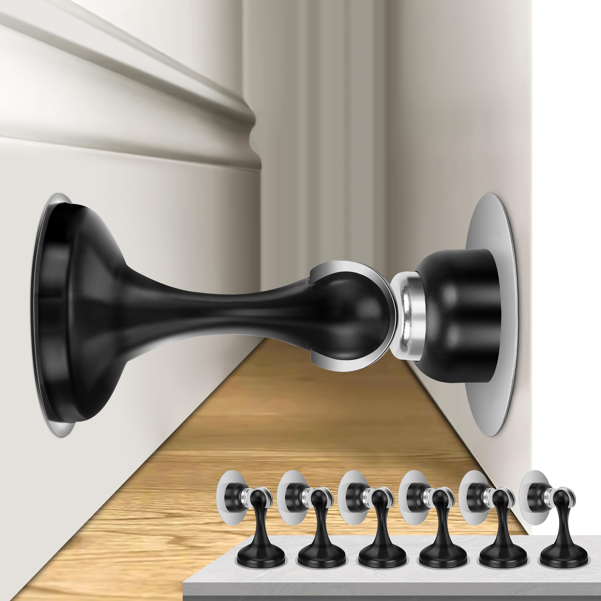 Profasion Magnetic Door Stoppers 6 Pack, Stainless