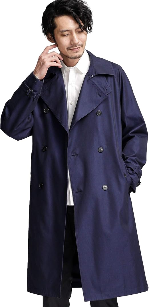 Amazon ナノユニバース Iridescent ダブル トレンチコート メンズ Xl ネイビー コート ジャケット 通販