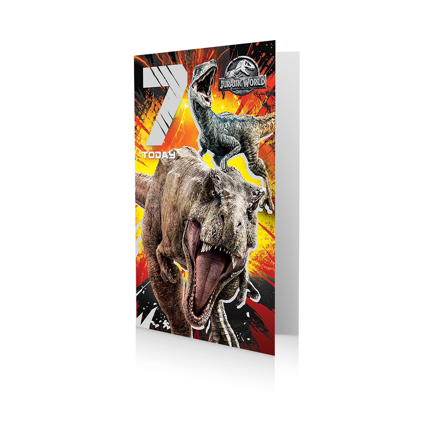 JURASSIC WORLD JW001 Age 7 Birthday Card
