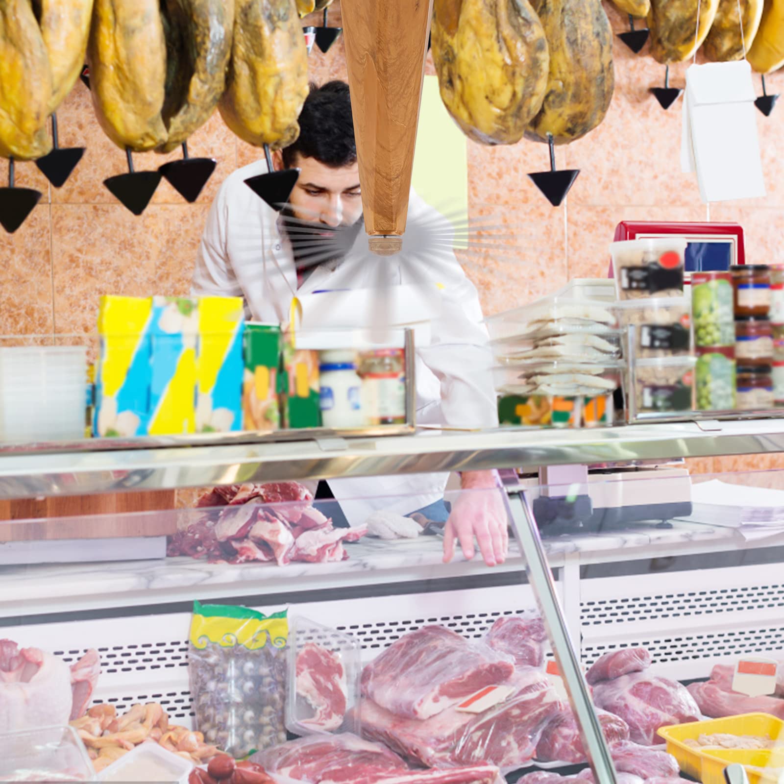 Yoiemivy Portable Fly Fans for Tables to Keep Your Food/Meal Clean for Outdoor, Indoor, Picnic, Dinner and Classroom, Wood Grain, 4 Pack