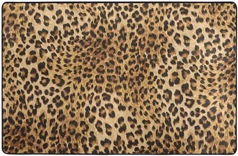 YANAIX rutschfeste Badematte,Leopardenmuster,weich waschbar Badteppich