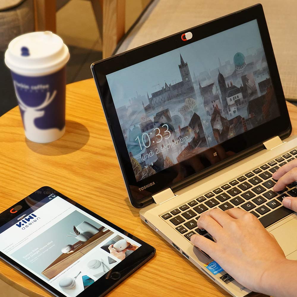 KIWI design Webcam Cover 6 Pack, 0.03 inch Ultra-Thin Laptop Camera Cover Slide for Computer Tablet Phone MacBook Mini/Air Pro iPhone iMac Echo Show Spot iPad Video Camera Desktop (2 White+4 Black)