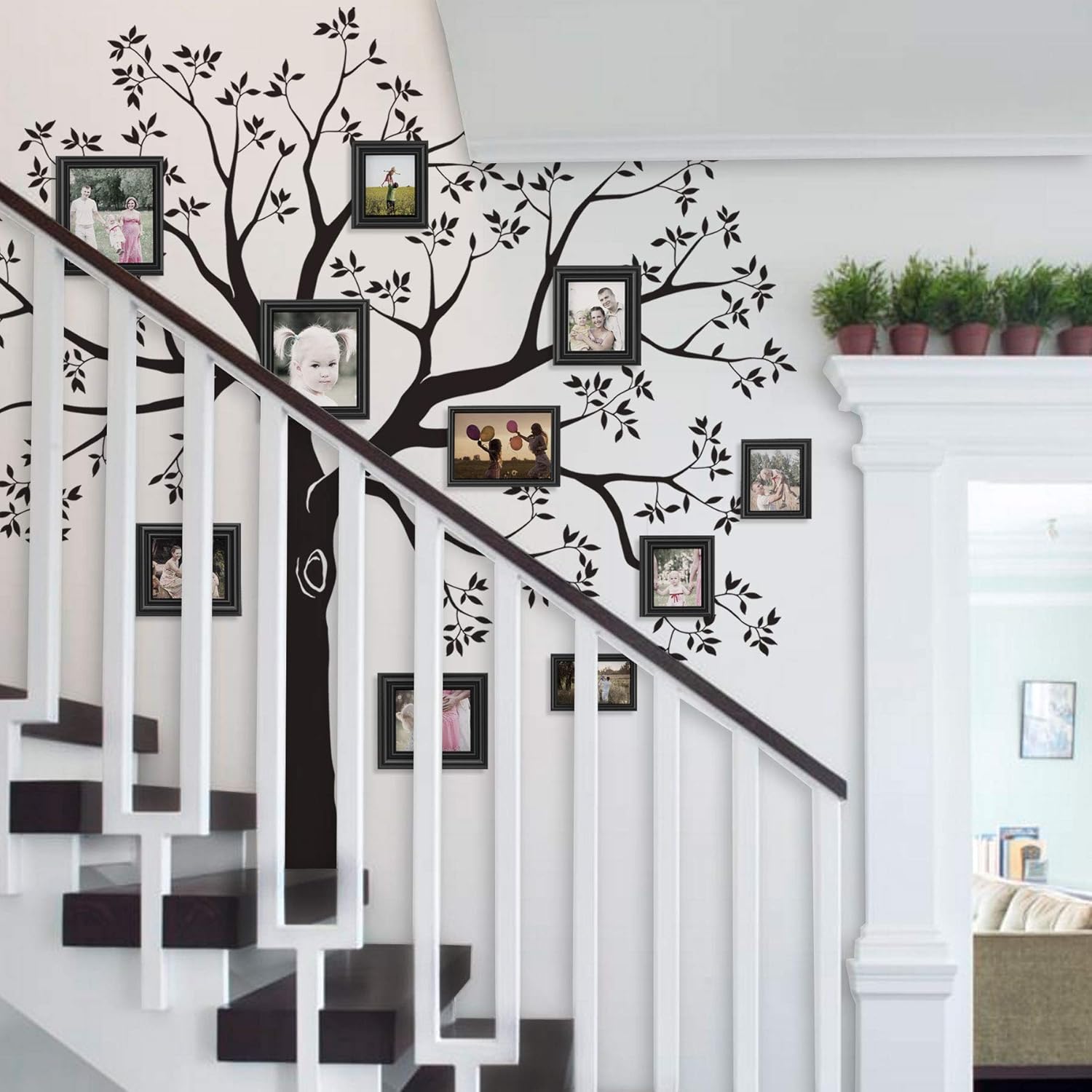 Simple Shapes Staircase Family Tree Wall Decal Reverse