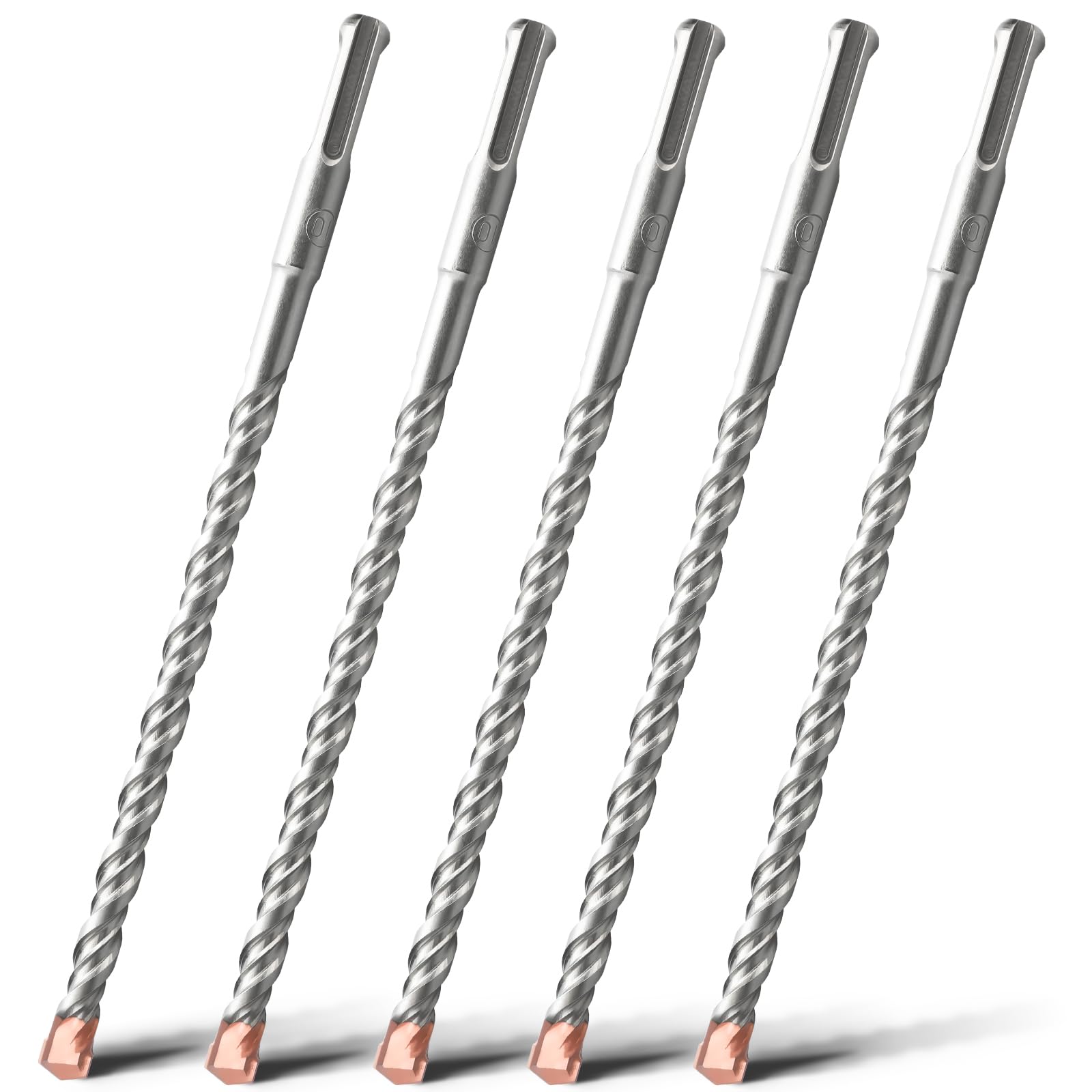 HSAWBIT 5 PACK OF - 10mm x 210mm LONG SDS MASONRY DRILL BIT, TUNGSTEN CARBIDE TIP SDS PLUS SHANK, FOR WALL STONE CONCRETE BRICK