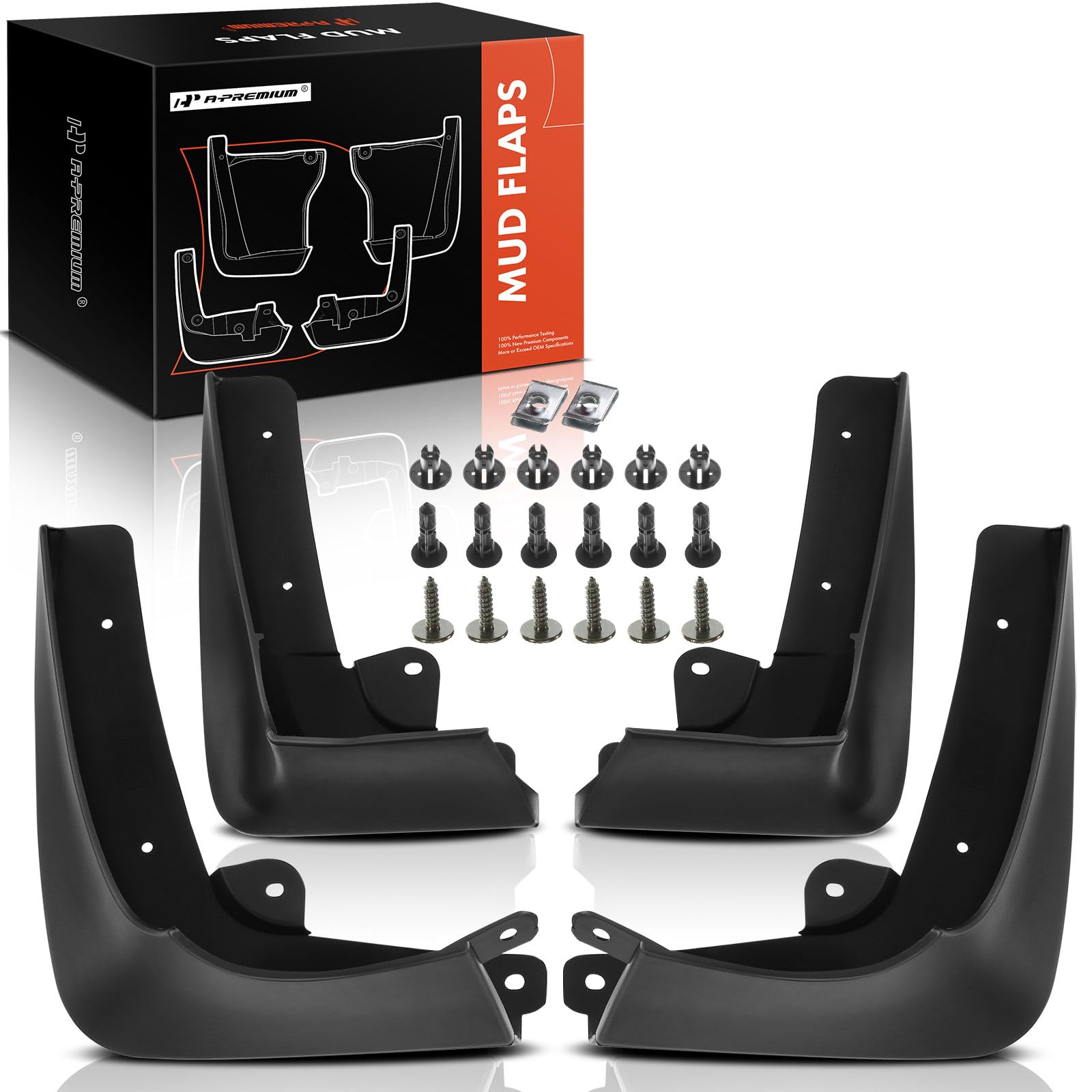 Photo 1 of A-Premium 4PCS Mud Flaps Compatible with Tesla Model X 2025-2016 Accessories, Need Drilling Required Mudguards Splash Guards Fender fits Model X 2025-2016 Mud Flaps with Hardware Accessories