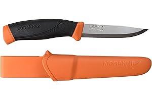 Morakniv Companion (S) Stainless Steel Fixed-Blade Knife, With Sheath, Burnt Orange, 4.1 Inch