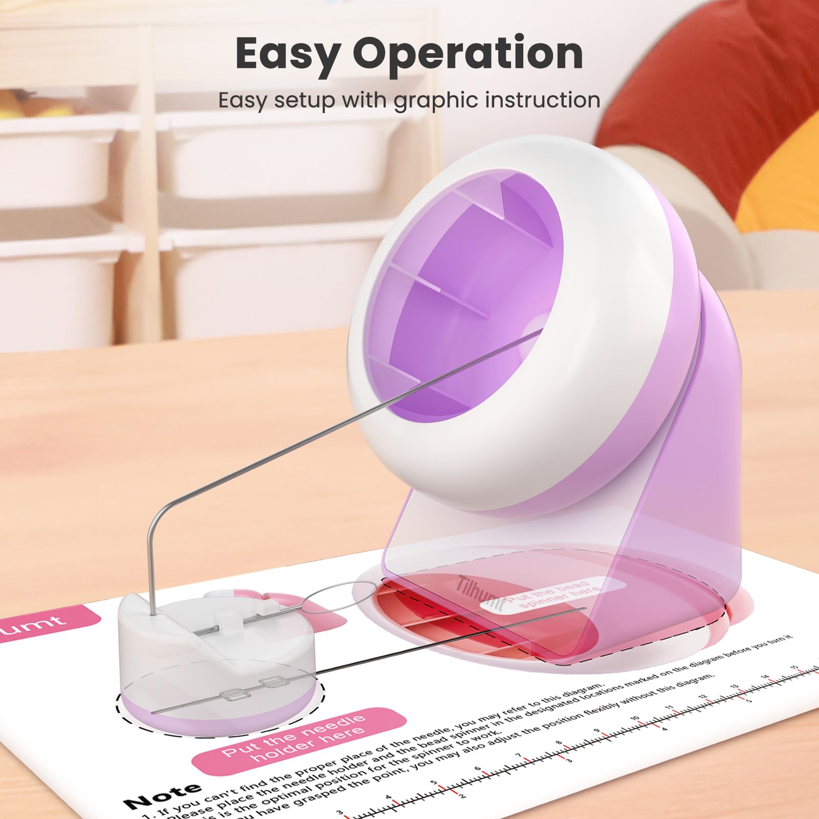 Tilhumt Bead Spinner, 2112Pcs Beading Set for Making 18 Friendship Bracelets, Bracelet Making Kit with 12 Colors Polymer Clay Beads, Crafts for Birthday Gift Choice, Patent Design