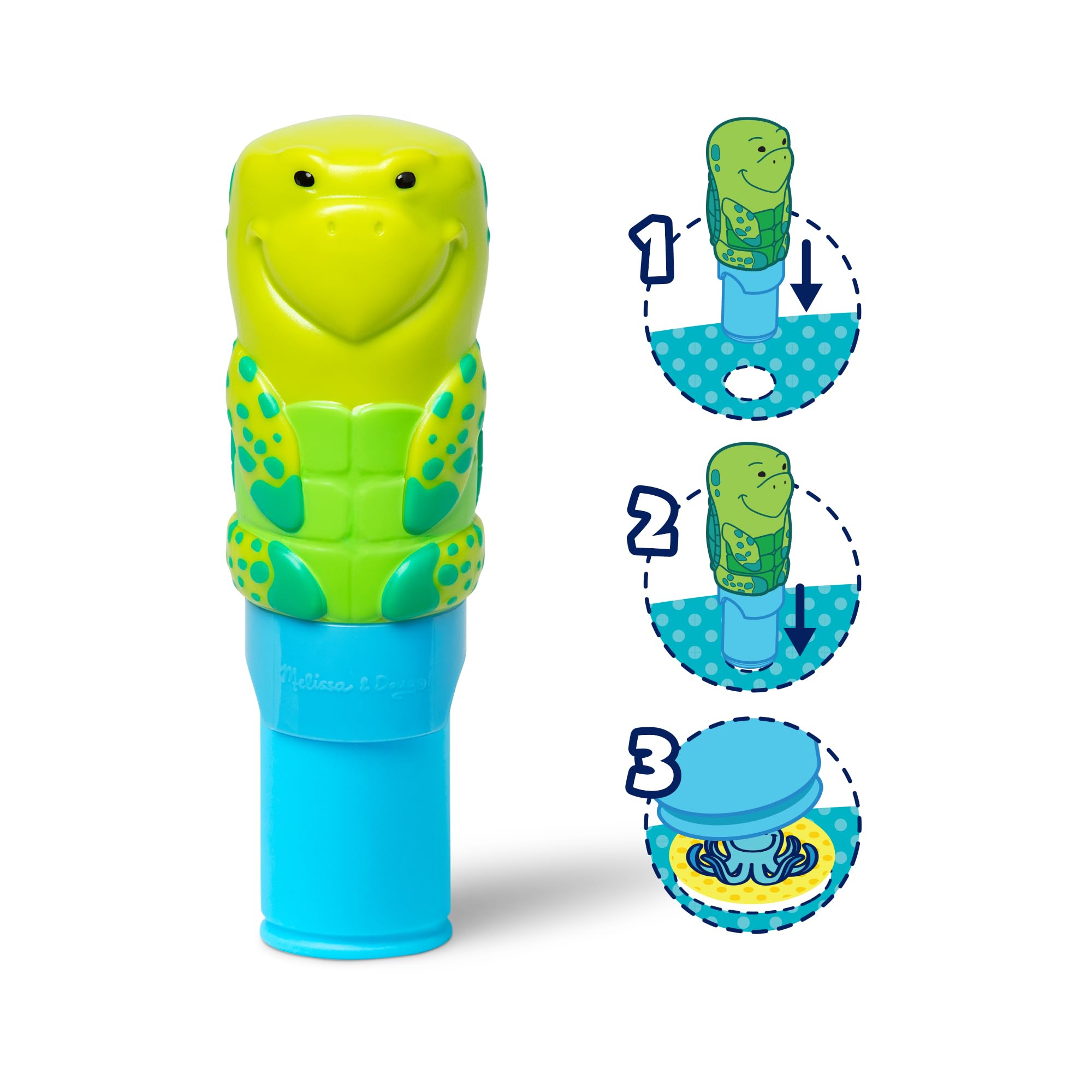 Melissa & Doug Sticker Wow!™ 24-Page Activity Pad and Sticker Stamper, 300 Stickers, Arts and Crafts Fidget Toy Collectible Character – Sea Turtle - for Kids Ages 3+ - FSC Certified