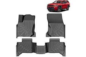 FIILINES Floor Mats for Toyota 4Runner 5 Seats 2025-2026 (Not for Hybrid) All Weather TPE Floor Liners Waterproof Durable 1st