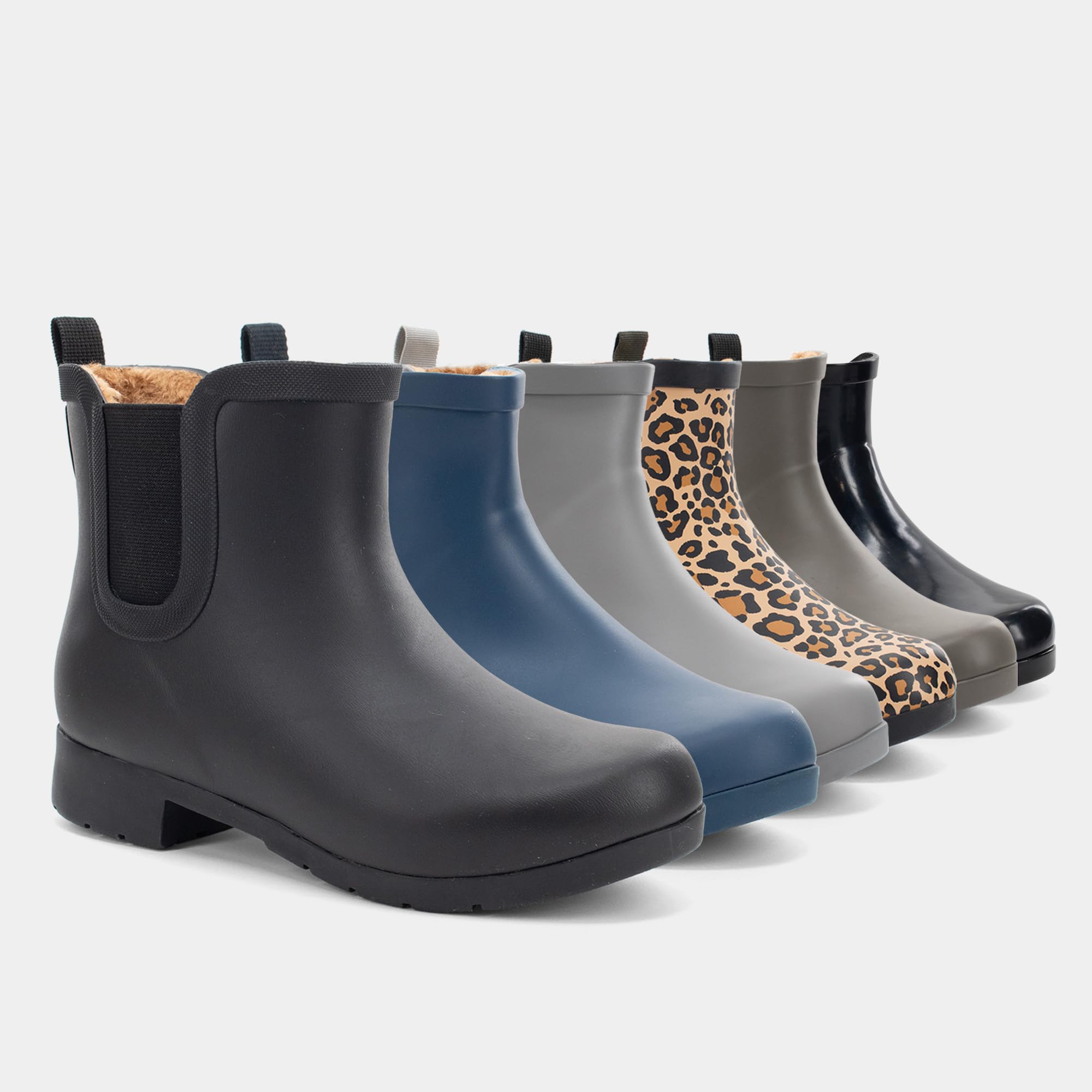 Chooka Women’s Waterproof Chelsea Bootie – Plush Lined, Slip-On Rain Ankle Boots