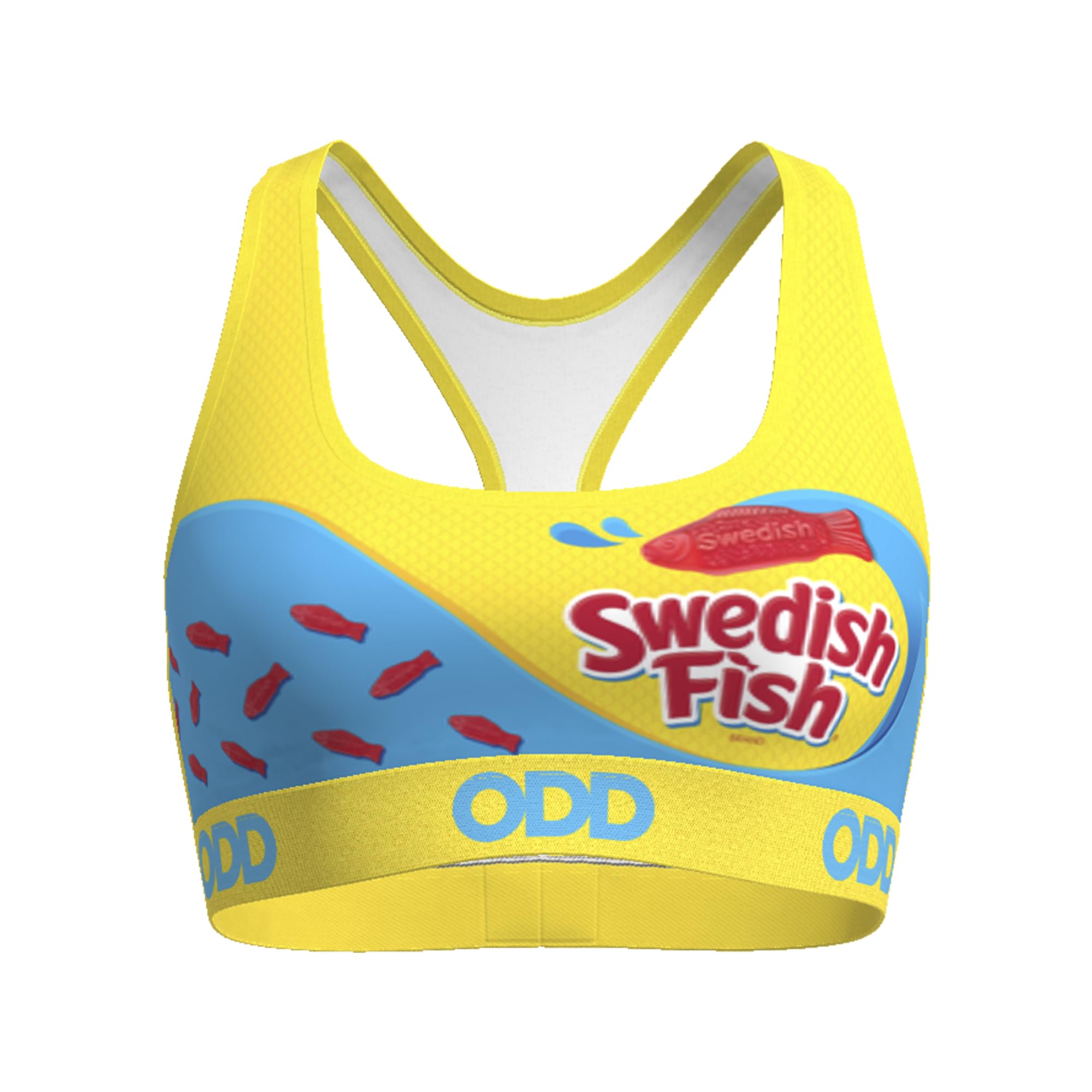 Odd Sox, Swedish Fish, Women's Sports Bra, Fun