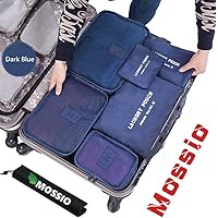Mossio 7 Set Packing Cubes with Shoe Bag - Compression Travel Luggage Organizer