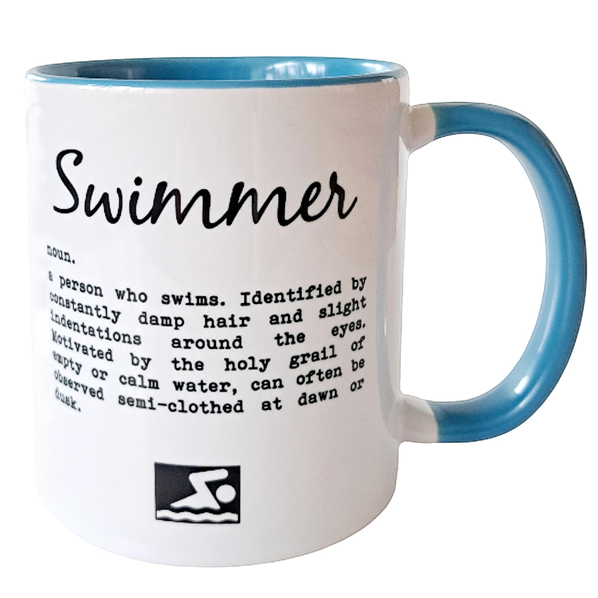 Worry Less Design Gifts for Swimmers - Funny Sea Swimming Mug - Open Water Gifts - 330ml Ceramic Mug