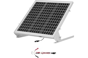 VEVOR Chargeur de batterie solaire 20 W 12 V, chargeur de batterie mono avec contrôleur MPPT intégré et support de montage ré